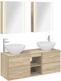 vidaXL Badkamermeubelset 5 st Sonoma Eiken Bewerkt hout en glas