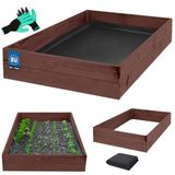 KOTARBAU® Moestuinbak, Verhoogd Tuinbed, Geïmpregneerd Hout, 140 x 80 x 18 cm, Bruin