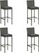 Tabourets de bar d'extérieur en polyrésine avec coussins 4 pièces gris