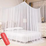 Merkloos / Sans marque Bedklamboe - 200x200x180 cm - Muggennet - Inklapbaar - Wit