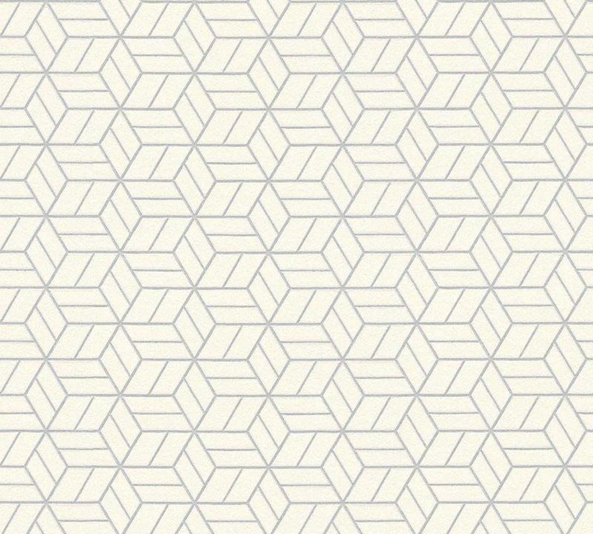 A.S. Création WIT ZILVER GRAFISCH BEHANG - AS Creation Metropolitan Stories 369203