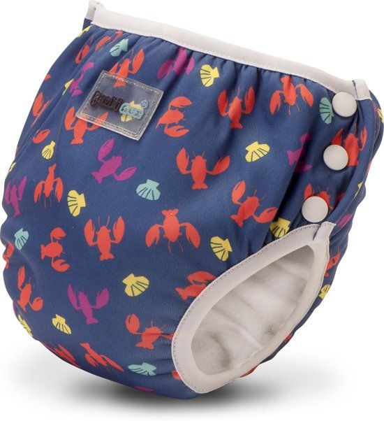 Bambinex Wasbare Zwemluier en Oefenbroekje - 2 Stuks - Lobster - Maat XS