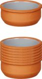 La Dehesa Tapas/creme brulee serveer schaaltjes - 12x - mini - terracotta/grijs - 8 x 4 cm