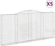 vidaXL Gabions - 5 pièces - voûté - 400x30x180/200 cm - fer