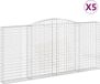 vidaXL Gabions - 5 pièces - voûté - 400x30x180/200 cm - fer