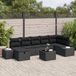 vidaXL Tuinbank Set Zwart Poly Rattan