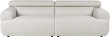 Beliani HOVDEN - Driezitsbank - Gebroken wit - Polyester