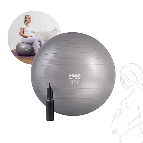 Reer Mama Gymnastiekbal voor zwangere vrouwen, met oefenhandleiding en pomp, anti-burst-materiaal