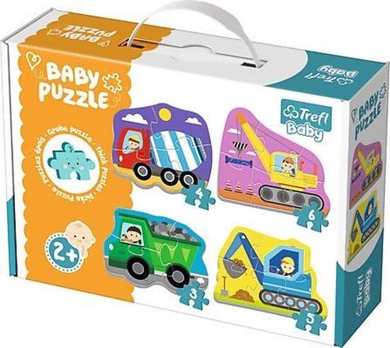 Baby Classic Puzzel - Voertuigen op de bouwplaats - 18 stukjes