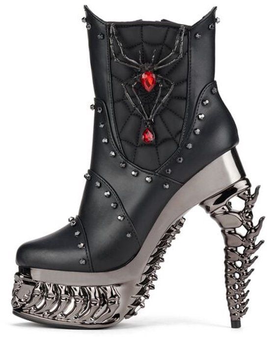 Hades Footwear Alchemy England - Black Widow Black Hoge hak zwart PVC