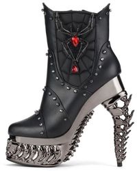 Hades Footwear Alchemy England - Black Widow Black Hoge hak zwart PVC