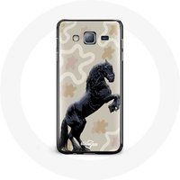 Maniacase Etui voor Samsung Galaxy A3 zwart Friese paardenrace
