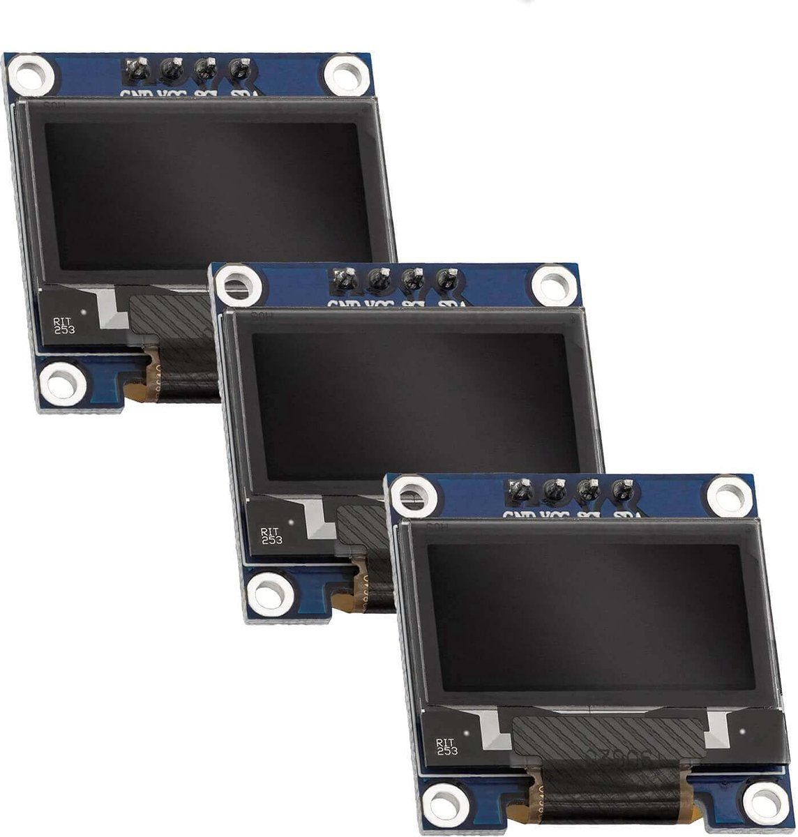 AZ Delivery 3 x 0.96 inch OLED 128 x 64 pixels I2C SSD1306 Display compatibel met Arduino en Raspberry Pi Inclusief E-Book!