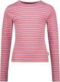 Vingino Basic Stripe Top Meisjes Korte Mouw Katoen Elastaan Maat 176 Coral Paradise