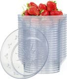 Matana – 20 Plastic Snackschaaltjes, 285ml – Transparant, Rond, Herbruikbaar