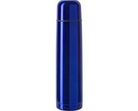 Merkloos RVS thermosfles - blauw - 1 liter