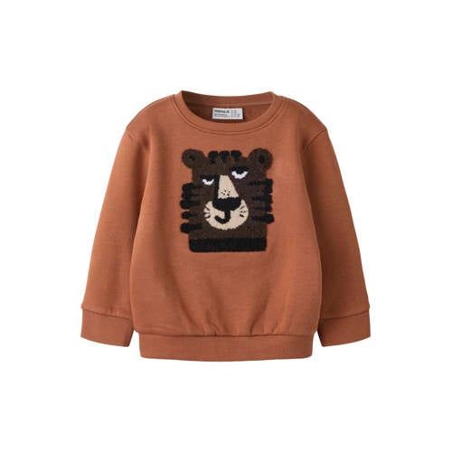 NAME IT MINI sweater met print - donkeroranje