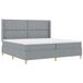 vidaXL Boxspringbed met hoofdeinde Lichtgrijs 200 x 200 cm Stof