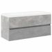 vidaXL Ensemble de meubles de salle de bain 2 pièces Panneau de particules Gris béton