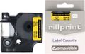 Rillprint D1 tape voor Dymo 40918 | 9 mm | Zwart op Geel
