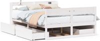vidaXL Bedframe Massief Grenenhout Wit 140x200 cm