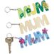 Baker Ross WA160 MUM-sleutelhangers van hout - Pak van 6, Houten sleutelhangers om te versieren, Creatieve, gepersonaliseerde cadeaus voor mama