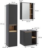 Vicco Viola Badkamermeubelset – 3 delen Grijs/Kunstnijverheid