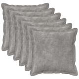 vidaXL Kussensloop HOUTEN Lichtgrijs 50 x 50 cm (6 stuks)