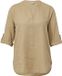 s.Oliver Chemisier Lin Viscose Manche Trois-Quarts Beige Clair Taille 40