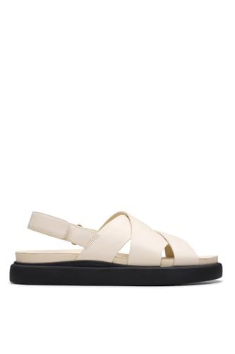 Clarks Aristella Sun Womens Cream Leather, 3.5