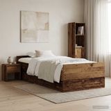 vidaXL Bedframe Oud hout 100 x 200 cm Bewerkt hout