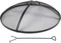 Relaxdays Vonkenscherm - Ø 80 cm - Zwart
