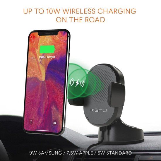 Kenu Airbase Wireless - Telefoonhouder - Zwart