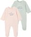 Vertbaudet Set van 2 pyjama's baby meisjes fluweel / velours rozen