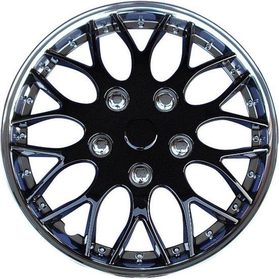 Autostyle Wieldoppen Missouri 14 Inch Zwart/Chroom (Set van 4)