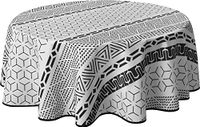 Le linge de Jules Tafelkleed, vuilafstotend, grafisch, rond, 160 cm, zwart, wit