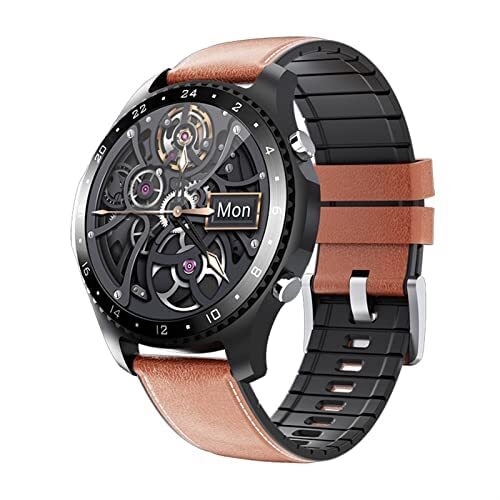 XJHYJS Heren Bluetooth Call Smart Horloge Hartslag Lichaamstemperatuur Gezondheid Monitoring Smart Armband Waterdicht Sport Horloge met Informatie Prompt Muziek Afstandsbediening, BRON,