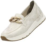 Rieker 58944 Loafer voor dames, Beige Goud, 43 EU