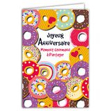 Afie Wenskaart voor verjaardag, Gourmand om te delen, motief: Donuts, met envelop, formaat 12 x 17,5 cm, papier 300 g, uit duurzaam beheerde bossen, glanzend, geproduceerd in Frankrijk 69-8029