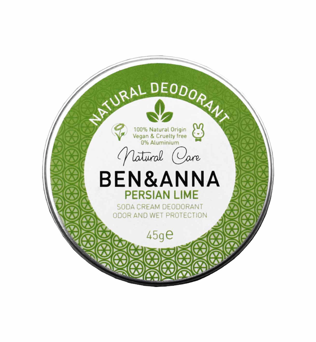 Ben & Anna Cream Deodorant Persian Lime 45g - Women's Deodorant Cream