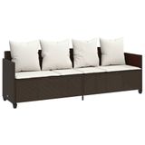 VidaXL Fauteuil zitting gecapitonneerd polyrattan acier crème blanc