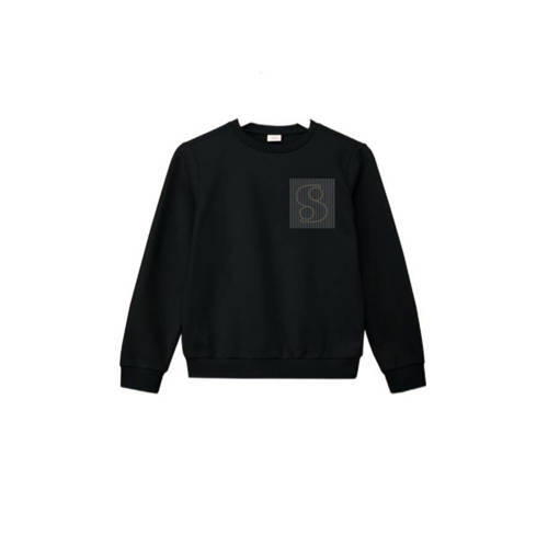 s.Oliver s.Oliver sweater met printopdruk zwart