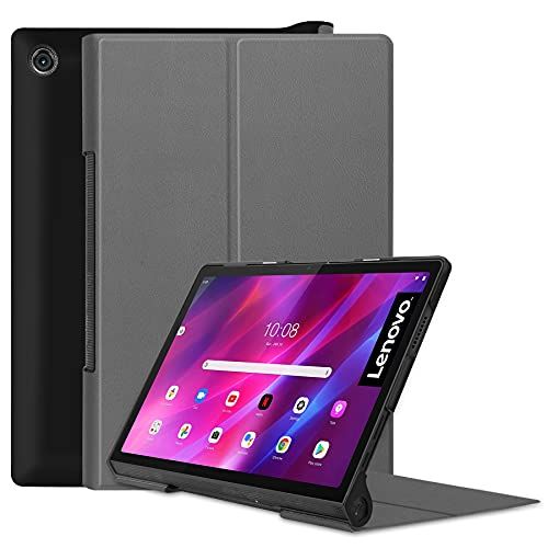 Lobwerk Hoes voor Lenovo Yoga Tab 11 YT-J706F 2021 11 inch Smart Cover Case met standaard functie en Auto Sleep/Wake functie Grijs