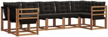 vidaXL - Ensemble de salon d'angle - 7 places - Acacia bois - Naturel et noir