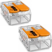 WAGO Lasklem Set 2 Stuks - 2 Polig met Klemmetjes - Oranje