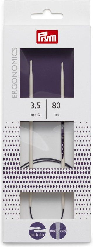 Prym Ergonomische Rondbreinaald - 3.5mm - 80cm - Wit/Blauw
