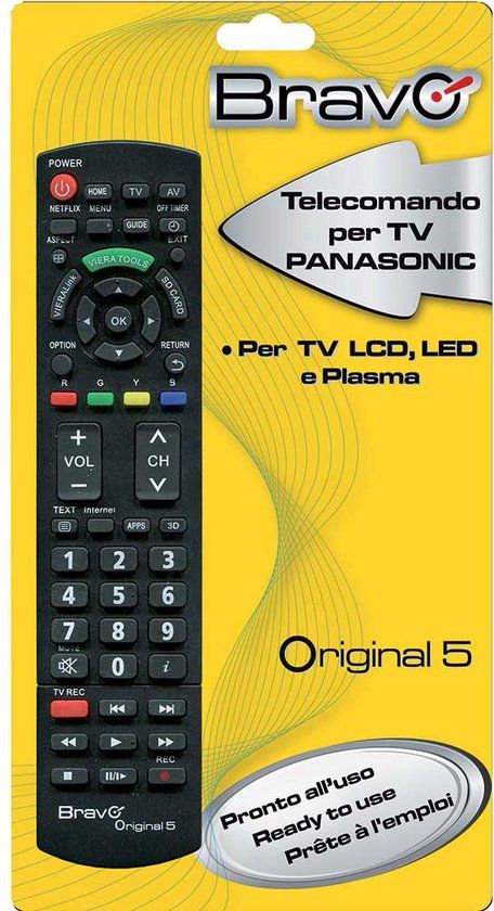 Bravo Original 5 - TV Remote Control - Black - 2 Year Warranty