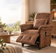 KAUFHOF Fauteuil électrique avec 2 moteurs, velours côtelé marron