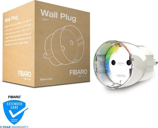 FIBARO Wall Plug - Type F (NL) - Slimme Stekker met Energiemeter - Z-Wave - Wit