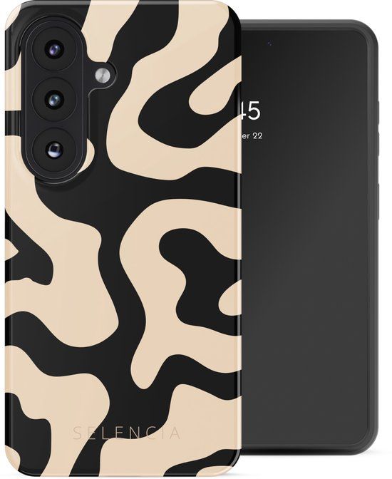 Selencia Hoesje - Geschikt voor Samsung Galaxy S26 - Backcover met Magnetische Ring - Art Wave Black